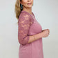 Zenana Plus Lace Half Sleeve Round Neck & Round Hem Top