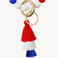 Contrast Tassel Bead Wristlet Key Chain