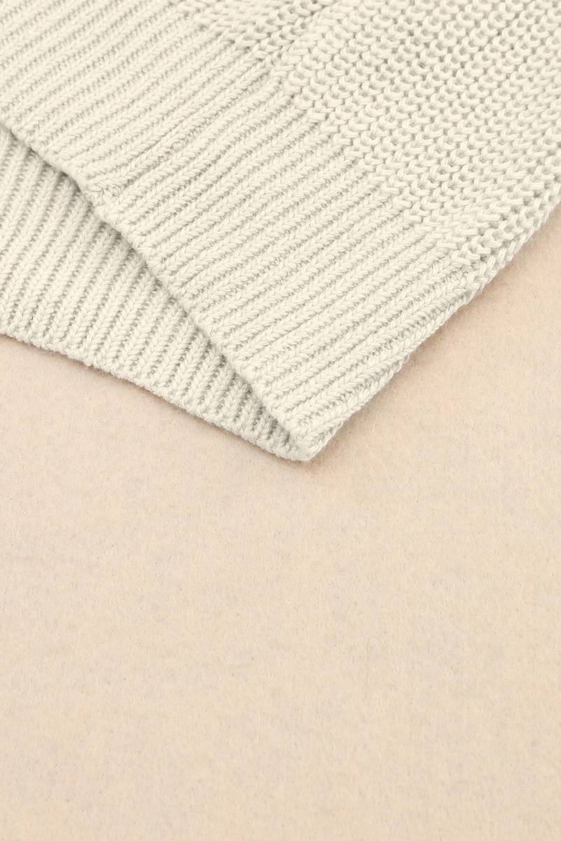 Ribbed Knit V Neck Long Sleeve Sweater