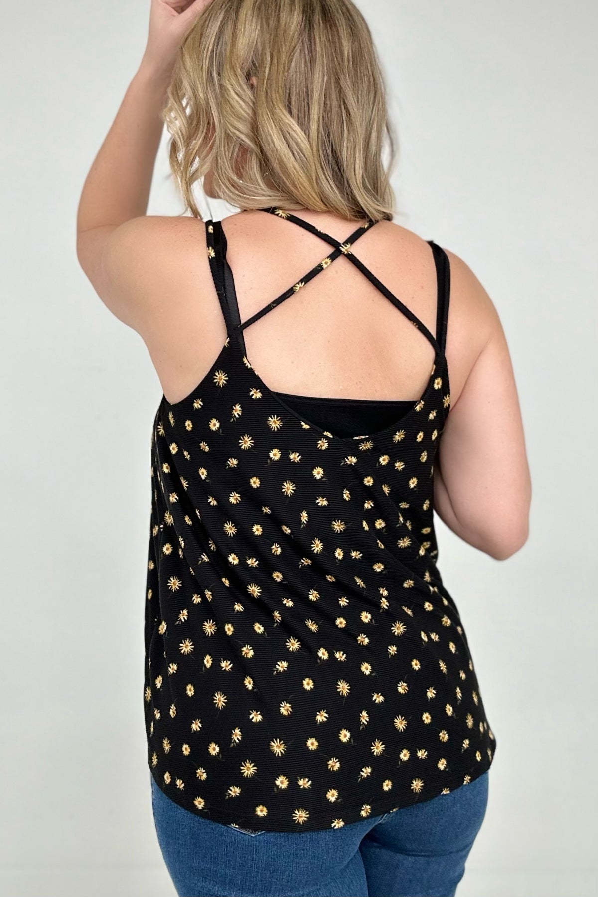 Jade By Jane Floral Print Spaghetti Strap Top