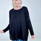 Zenana Luxe Rayon Oversized Round Neck Front Pocket Top