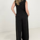 Jade By Jane Button Up Textured Wide Leg Jumpsuit
