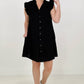 Cozy Co Refreshing V-Neck Button Down Mini Dress with Ruffle Sleeves