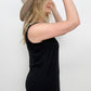 Zenana Solid Round Neck Sleeveless Side Slit Top