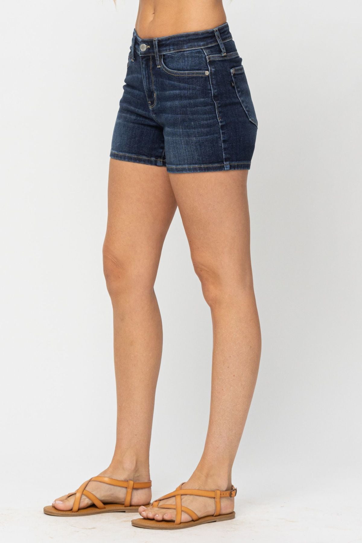 Judy Blue "Desi" Mid-Rise Classic Denim Shorts