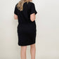 Zenana Brushed DTY Cuffed Short Sleeve V-Neck Dress