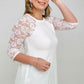 Zenana Plus Lace Half Sleeve Round Neck & Round Hem Top