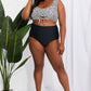 Marina West Swim Sanibel Crop Swim Top and Ruched Bottoms Set in Black