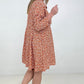 Easel Floral Printed Button Down Shirt Dress