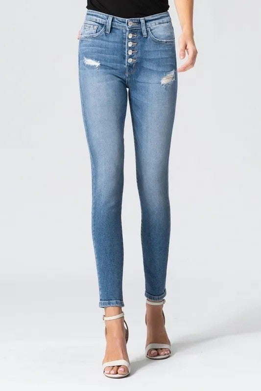 Vervet Button Up Skinny High Rise Jeans