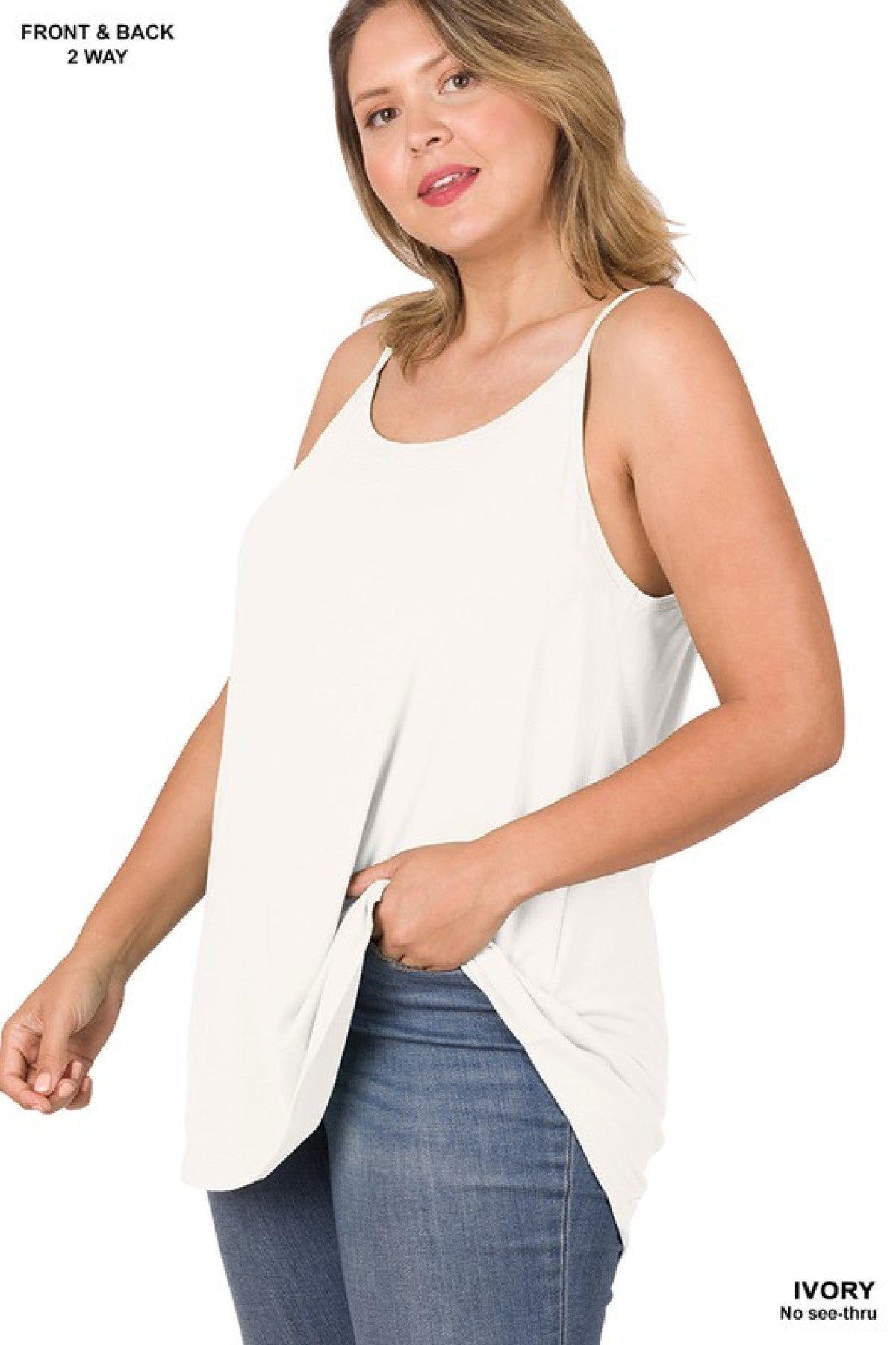 "Remi" Zenana Reversible Spaghetti Strap Cami