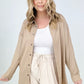 Easel "Twisted Tunic" Solid Button Down Tunic Shirt