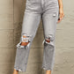 BAYEAS High Waisted Cropped Straight Jeans
