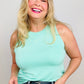 Zenana Luxe Rayon Solid Sleeveless Hi-Low Hem Top