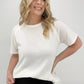 Zenana Melage Baby Waffle Short Sleeve Top