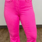 Judy Blue High Waist Garment Dyed Cut Hem Flare Jeans