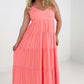New Colors - Zenana V-Neck Cami Maxi Tiered Dress with Side Pockets