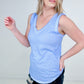 Zenana Washed Raw Edge V-Neck Tank Top