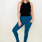 Zenana Cotton Wide Waistband Pocket Leggings