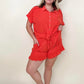 Gigio Flutter Hem Cotton Muslin Shorts with Cut Edge Detail