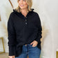 Batwing Sleeve Buttoned Hoodie with Pockets