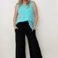 Zenana Smocked Waistband Wide Leg Pants
