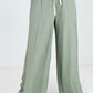 ADORA Solid Wide Leg Pants With Side Pockets