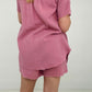 Zenana "April" Gauze Drawstring Waist Shorts