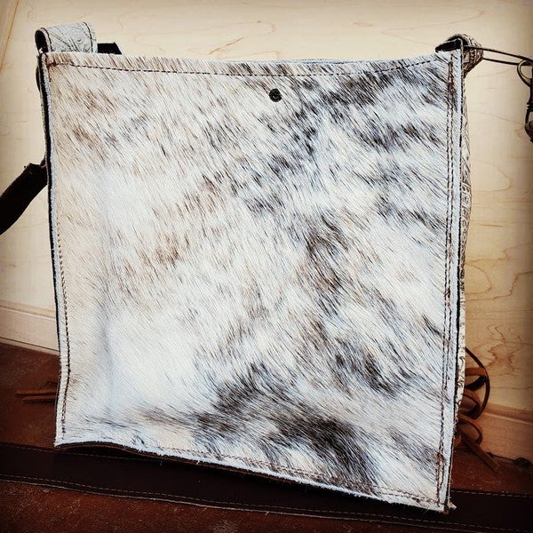 Hair on Hide Handbag w/ Oyster PaisleyAccents