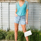 A Little Bit of Lace Top In Aqua