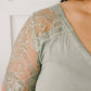 A Little Bit of Lace Top In Sage