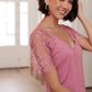A Little Bit of Lace Top In Pink