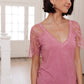 A Little Bit of Lace Top In Pink