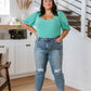 A Total Vision Square Neck Bodysuit in Mint