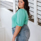 A Total Vision Square Neck Bodysuit in Mint