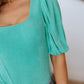 A Total Vision Square Neck Bodysuit in Mint