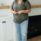 Absolute Favorite V-Neck Top in Olive