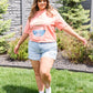 Abstract Graphic Tee in Peach
