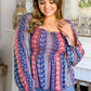 Afternoon Tea Smocked Long Sleeve Blouse
