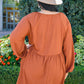 All For One Babydoll Dress In Rust