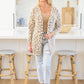 All Love Fuzzy Eyelash Knit Animal Print Cardigan
