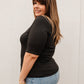 Alyssa Square Neck Tee in Black