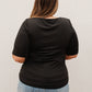 Alyssa Square Neck Tee in Black