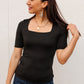 Alyssa Square Neck Tee in Black