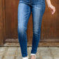 Amber Cuffed Slim Fit Dark Wash Jeans