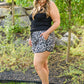 Animal Print Drawstring Shorts