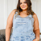 Annabelle Distressed Straight Leg Overalls