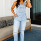 Annabelle Distressed Straight Leg Overalls