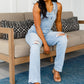 Annabelle Distressed Straight Leg Overalls