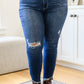 Annalise Slanted Raw Hem Skinny Jeans